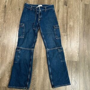 Zara wide leg cargo jeans